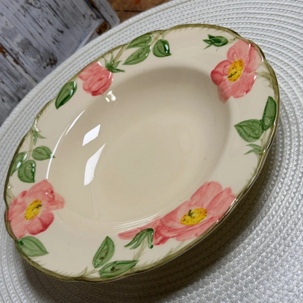 Franciscan Desert Rose Soup Pasta Bowl Scalloped Hand Decorated USA Lot of 4